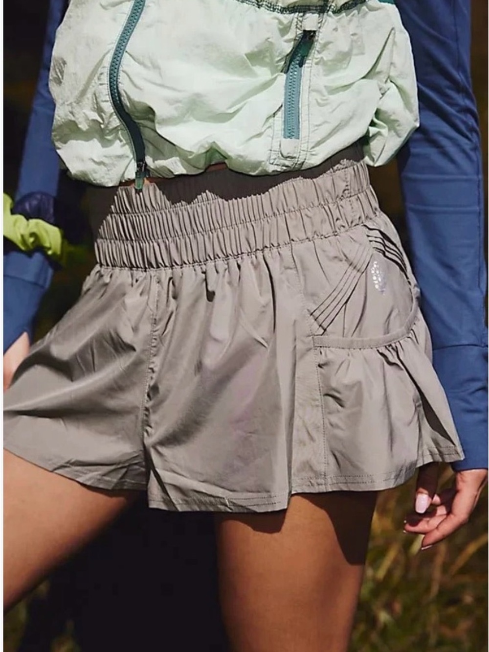 FP Movement Free People Get Your Flirt On Shorts Sage Stone Colorway Size XL